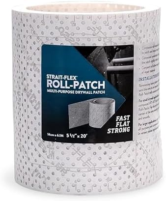 Drywall Patch – Roll-Patch Drywall Repair Tape for Wall Fixes – Works Well for Outlets, Light Holes, and Cracks – Smooth, Sandable Finish – 5.5” x 20’ Roll Cuts to Any Size