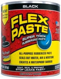 Flex Paste, Waterproof Paintable Putty, Spackle Sealant, Fill Gaps Cracks Holes - Block Out Water and Air - UV Resistant - Walls, Drywall, EPDM, Concrete, Roof, RV Repairs, Black, Quart