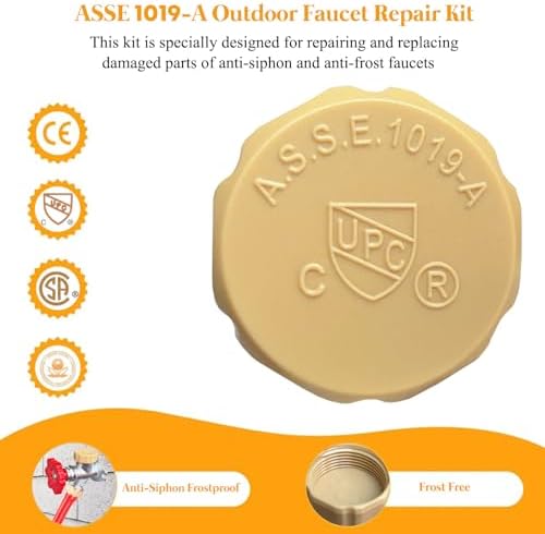 Vacuum Breaker Repair Kit, Anti-Siphon Frostproof Faucet Valve Hose Faucet Fitting Vacuum Breaker Replacement Kit for VACVBKX1B (1 Pack ASSE 1019-A Repair Kit)