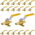 20-Pack Foskan PEX Crimp Drop Ear Full Port Ball Valve With Yellow Handle, 1/2" Brass Shut-off Valve for Hot and Cold Water Distribution