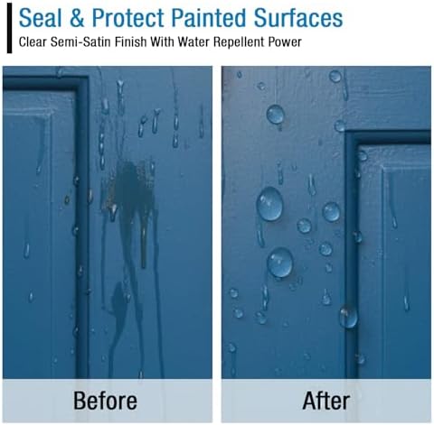 Rain Guard Paint Sealer 1 Gallon | Ready to Use | Protects Painted Concrete, Wood, Stone | Silane/Siloxane Acrylic Waterproofer | UV Resistant | Fast Drying | Semi-Satin Finish