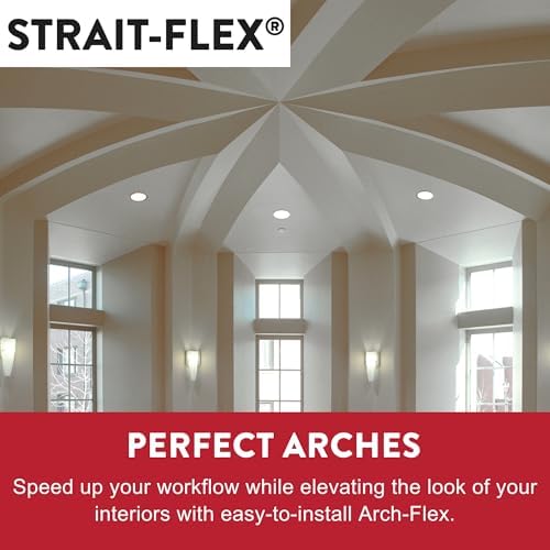 Drywall Tape – Arch-Flex Corner Bead for Drywall Repair – Flexible Composite Roll for Curved Corners – Fits Arched Windows, Vaults, Ducts – 3-1/4" x 50'