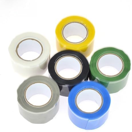 Self Fusing Silicone Tape for Wire Splicing and Sports Equipment Grip, Double Sided with Flame Retardant PVC for Enhanced Safety and Durability (Blue)