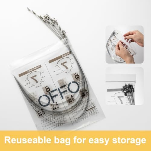 OFFO Metal Zip Ties 11.8 in 100 PCS Chain Link fence Ties Premium Heavy Duty Stainless Steel Wire Multifunctional Locking Exhaust Wrap Flexible Durable