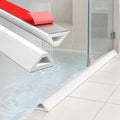 138in Shower Threshold Water Dam - Self-Adhesive Silicone Water Barrier for Wet/Dry Separation, Collapsible Seal Strip for Walk-In Showers, Bathtubs, Kitchen Sinks, Wheelchair Accessible Ramp Design