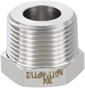 METALLIXITY 1PCS 1" MNPT x 1/2" FNPT Thread SUS304 Hex Bushing Extension | 304 Stainless Steel Pipe Fittings, Tube Adapters Convert for Water Line, Tub Spout/Shower Head