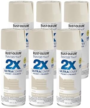 Rust-Oleum 334023-6PK Painter's Touch 2X Ultra Cover Spray Paint, 12 oz, Gloss Almond, 6 Pack