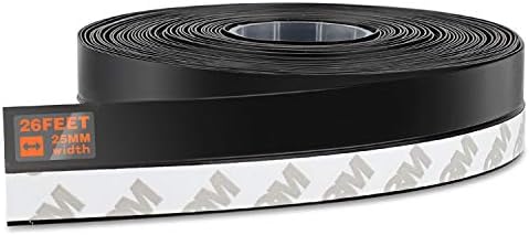 26 Feet Silicone Seal Strip,Door Weather Stripping Door Seal Strip Window Seal Silicone Sealing Tape for Door Draft Stopper Adhesive Tape (Black, 25mm)