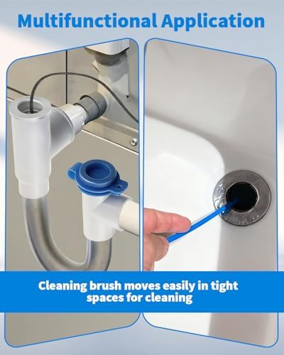 2 PCS Condensate Trap Flexible Drain Brush, 48 Inch Drain Line Cleaning Brush, Condensate Traps Clean for Condensate P-Trap and HVAC Systems