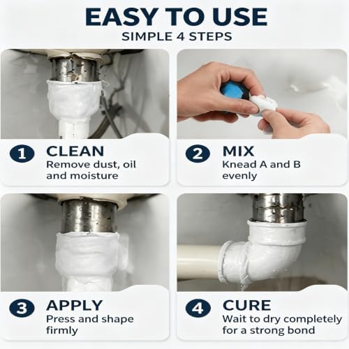 Steel Reinforced Epoxy Putty, Waterproof, Heat Resistant, Repair Clay
