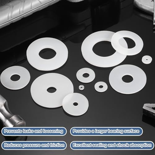PATIKIL M2 Silicone Flat Washer, 20 Pcs 2mm ID 4mm OD 1mm Thick Plain Washer Grommets O-Ring Sealing Gasket Spacer for Faucet Pipe Water Hose Shower Door Handles, White