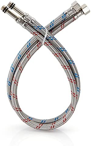 Midanya 24 Inch Sink Hose,3/8” Female x M10 Male Faucet Supply Lines,2 Pcs