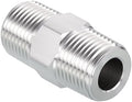 3/8" Male NPT to 3/8" Male NPT SUS304 Hex Nipple | Solid Male Pipe Adapter Hose Connectors for Pipe Repair, Bathroom Remodel, Tool Extensions, Compression, Irrigation