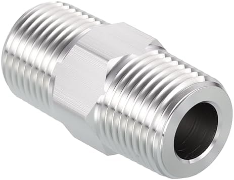 3/8" Male NPT to 3/8" Male NPT SUS304 Hex Nipple | Solid Male Pipe Adapter Hose Connectors for Pipe Repair, Bathroom Remodel, Tool Extensions, Compression, Irrigation