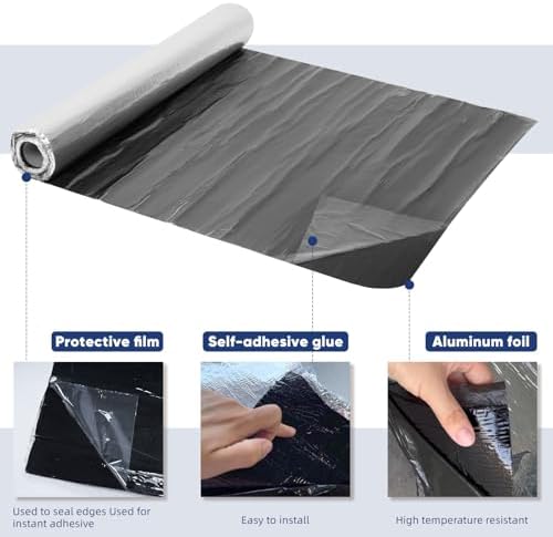 39.6inx32.8ft Self-Adhesive Roofing Felt, Bitumen Waterproof Repair Tape Roof Underlayment Protector Roll Patch Seal Tape Waterproofing Roof Cladding for Roof Leak,Surface Cracks (3.3x32.8ft)