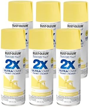 Rust-Oleum 263148 Satin Lemon Grass Painters Touch 2X Spray Paint, 12 oz., Aerosol Can (Pack of 6)