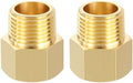 METALLIXITY 2PCS 1/2" FNPT x 1/2" MNPT Thread Brass Hex Extension Adapters | Brass Pipe Fittings, Female to Male Adapters for Water Line, Tub Spout/Shower Head