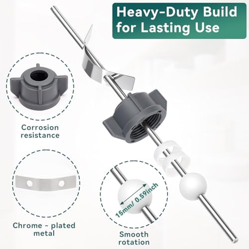 2 Pcs Sink Pivot Rod Replacement, 15MM Ball, Pop Up Center Piece Assembly