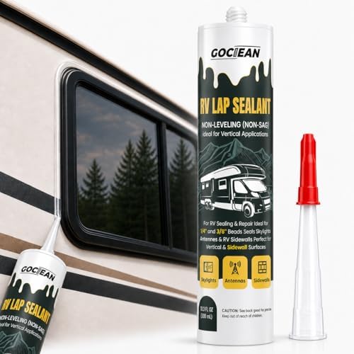 Non-Leveling RV Roof Sealant, Lap Sealant for RV Roofs, Windows, Skylight, Non-Sag RV Roof Sealant, Waterproof Clear RV Sealant, RV Caulking Sealant for Vertical Surface Leak Repair