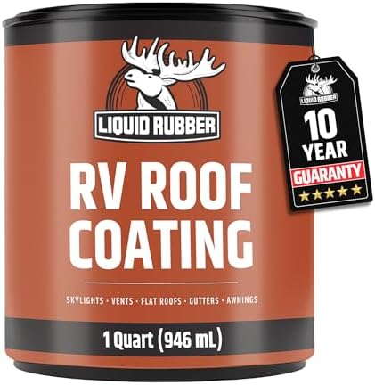 Liquid Rubber RV Roof Sealant - Camper & Trailer Coating, White, 1 Quart