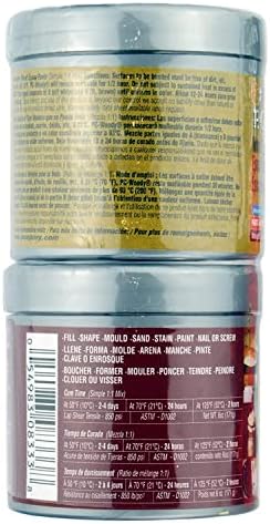 PC Products PC-Woody Wood Repair Epoxy Paste Kit with Mixing Tool, Two-Part 12 oz in Two Cans, Tan, 63320