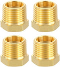 METALLIXITY 4PCS 3/8" MNPT x 1/8" FNPT Thread Brass Hex Bushing Extension | Brass Pipe Fittings, Tube Adapters Convert for Water Line, Tub Spout/Shower Head