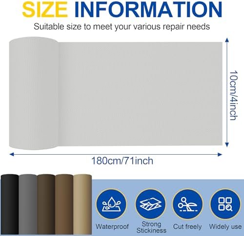 Fabric Repair Tape, Self Adhesive Canvas Repair Patch Kit Grey 4" x 71"