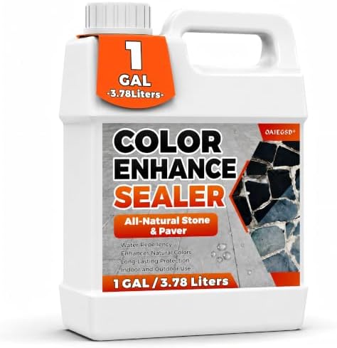 Wet Look Stone Sealer, 1 Gallon, Concrete Sealer & Stone Color Enhancer