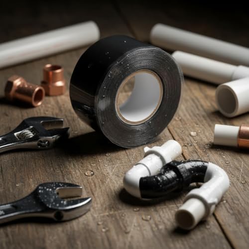 Black Seal Self-Fusing Silicone Repair Tape, Waterproof Pipe Sealing, Stretch-Resistant Tape Weatherproof Self Fusing Sealing Tape for Emergency Pipeline Repair/Cable Bandage/Tool Fixing