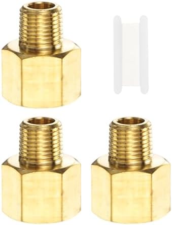 PATIKIL Brass Pipe Fitting, 3Pcs 1/8" NPT Male to 1/4" NPT Female Pipe Reducer Adapter Extension Connectors Brass Fittings for Water Gas Refrigeration