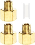 PATIKIL Brass Pipe Fitting, 3Pcs 1/8" NPT Male to 1/4" NPT Female Pipe Reducer Adapter Extension Connectors Brass Fittings for Water Gas Refrigeration