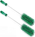 Baderke 2 Pcs Drain Brush Pipe Cleaning Tube Brush, Green, 19.7 x 2.4 Inch