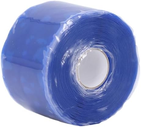 Cosiki Self Fusing Silicone Tape, Black Leak Seal Tape, Pipe Repair Wrap with 2.5mpa Tensile Strength, 50C to 260C, Ideal for Emergency Pipe Repair & Hose Fixation, 1.97inx16.4ft (Blue)