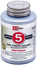 RectorSeal No. 5 25631 Pipe Thread Sealant, Lubricates & Protects Threads, Soft Setting, Slow Drying, & Permits Easy Breakout, Lead Free & Contains No Other Metals, 4 oz