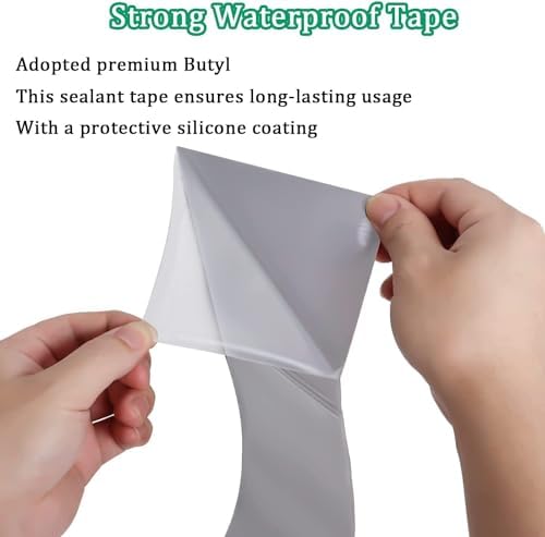 RV Roof Tape 6" x 50 Ft White, Butyl RV Sealant Tape with Rubber Roller Kit
