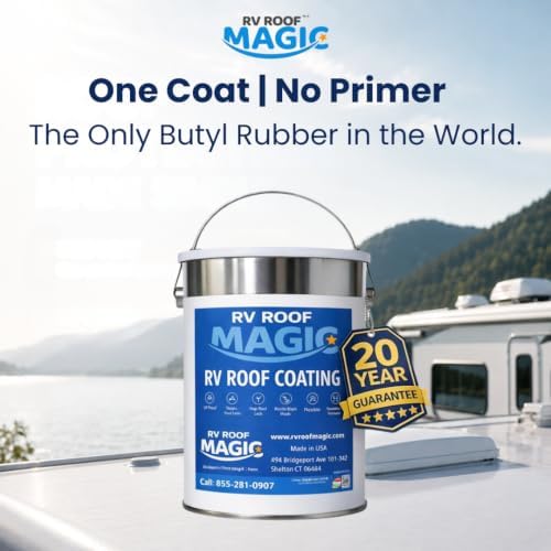 Best RV Roof Coating for Your Roof Repair | The Only RV Roof Sealant Comes with One Coat Application- No Primer Needed | Best Waterproof Sealant with UV Resistant | 1 Gallon Pail | Covers 50 Sq. Ft.