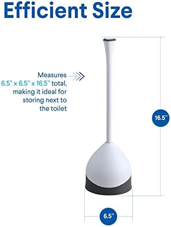 Clorox Toilet Plunger with Hideaway Caddy,– for Bathroom Organization and Storage,Bathroom Accessories,Toilet Unclogger,with Holder,White,(Pack of 12)