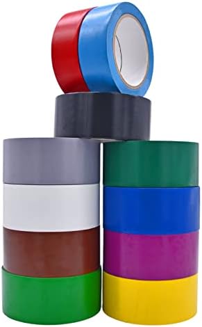 WOD VTC365 Rainbow Pack Vinyl Pinstriping Tape, 2 inch x 36 yds. (Pack of 12) for School Gym Marking Floor, Crafting, & Stripping Arcade1Up, Vehicles and More