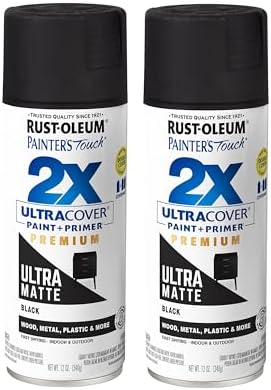 Rust-Oleum Painter's Touch 2X Ultra Cover Spray Paint, Ultra Matte Black