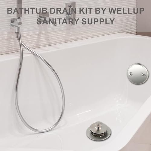WELLUP Brushed Nickel Bathtub Tub Drain Conversion Kit,Tub Drain Overflow