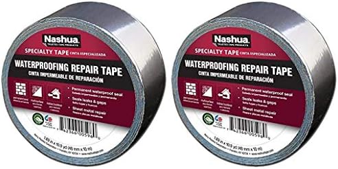 Nashua 361-11 Foil Tape for Waterproofing Repair, 11 mil Thick, 10 m Length, 48 mm Width, Aluminum (2)