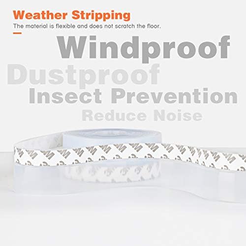 26 Feet Silicone Seal Strip,Door Weather Stripping Door Seal Strip Window Seal Silicone Sealing Tape for Door Draft Stopper Adhesive Tape (Transparent, 45mm)
