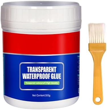 Invisible Waterproof Agent with Brush 300g Transparent Repairing Liquid Leak-Proof Sealant Glue Adhesive Clear Super Strong Adhesive Coating for Exterior Wall Cracks Tile Walls Toilet Leaks Etc