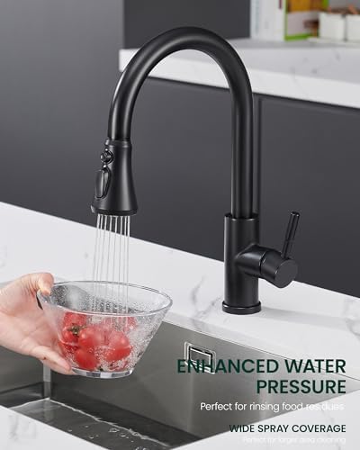 Kitchen Faucet Head Replacement, Matte Black Pull Down Spray Head