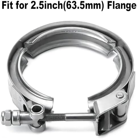 2.5Inch Quick Release V Band Clamp Stainless Steel 304, Clamp Fittings for Exhaust Pipe Flanges (Quick Release V Band Clamp, 2.5inch)