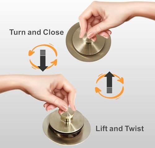 WELLUP Brushed Gold Bathtub Drain Conversion Kit,Lift & Turn Tub Drain