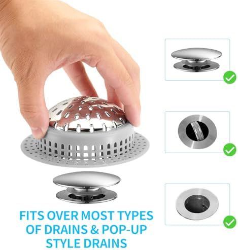 Aluvor Bathtub Drain Hair Catcher Shower Drain Cover Sink Drain Protector
