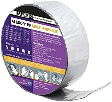 Alenor Butyl Rubber Aluminum Tape 2" inch W x 33 Feet Wall Crack Roof Leaks Waterproof Heat Resistant Tape Perfect for Sealing & Patching Hot & Cold Air Ducts Wood Metal Plastic Glass Repair