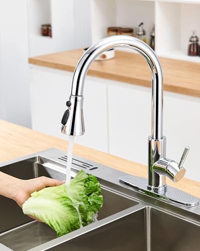 Kitchen Faucet Head Replacement, 3 Modes Kitchen Faucet Sprayer, Chrome