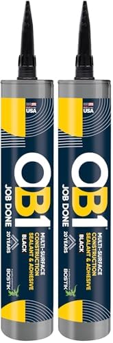 OB1 Universal Caulk Sealant & Adhesive Black 10.1oz | Professional Grade Premium All-in-One Advanced Hybrid 2-in1 | Water Resistant Internal & External | Shrink Crack UV & Fade Resistant | 1 Cartridge
